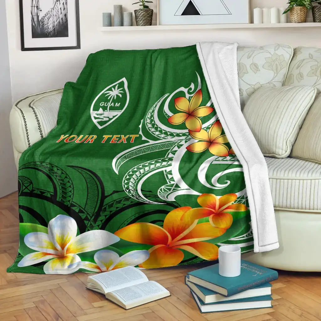 Guam Personalised Premium Blanket - Guamanian Spirit Green-Myprintsy