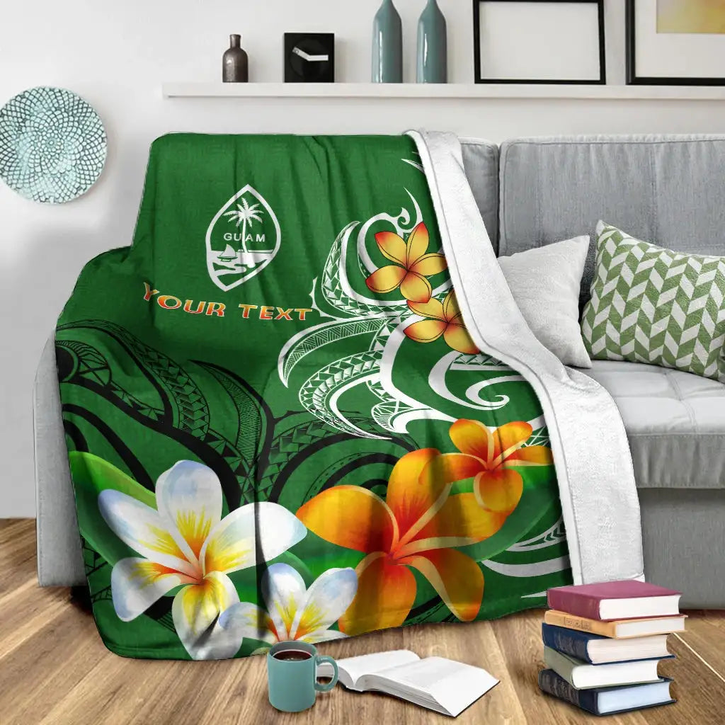 Guam Personalised Premium Blanket - Guamanian Spirit Green-Myprintsy