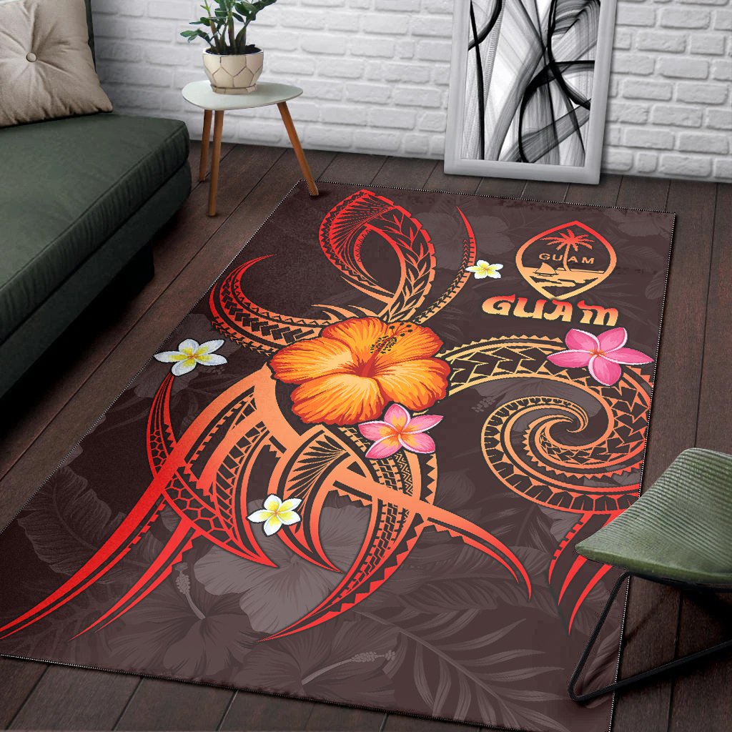 Guam Polynesian Area Rug - Legend of Guam (Red)-Myprintsy