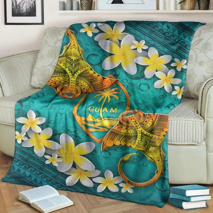 Guam Polynesian Blanket - Manta Ray Ocean-Myprintsy