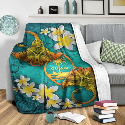 Guam Polynesian Blanket - Manta Ray Ocean-Myprintsy