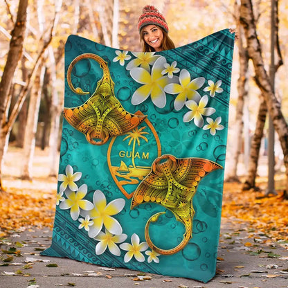 Guam Polynesian Blanket - Manta Ray Ocean-Myprintsy