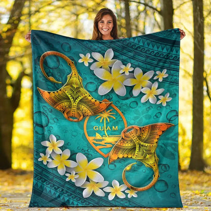 Guam Polynesian Blanket - Manta Ray Ocean-Myprintsy