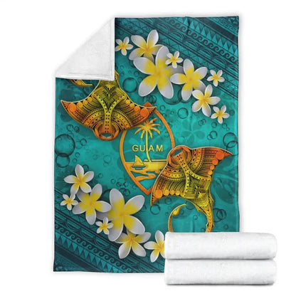 Guam Polynesian Blanket - Manta Ray Ocean-Myprintsy