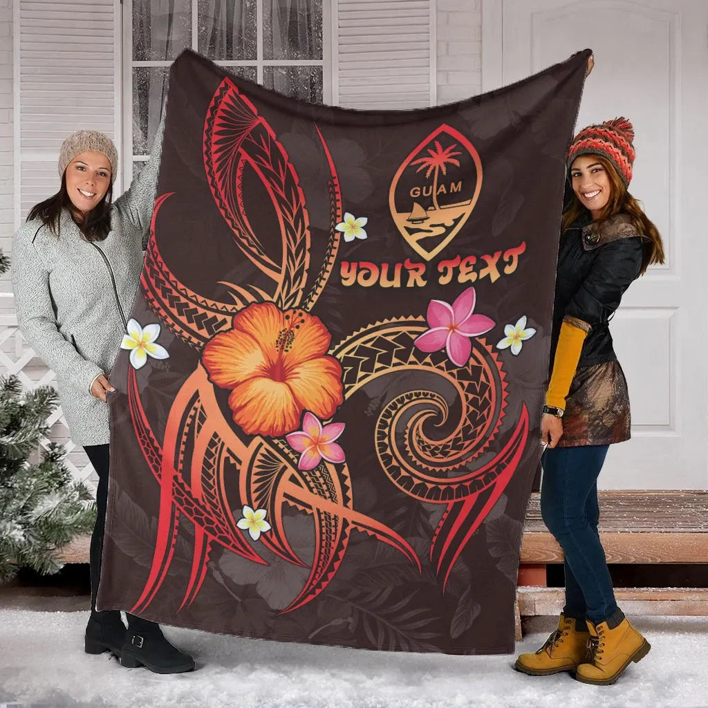 Guam Polynesian Personalised Premium Blanket - Legend of Guam (Red)-Myprintsy
