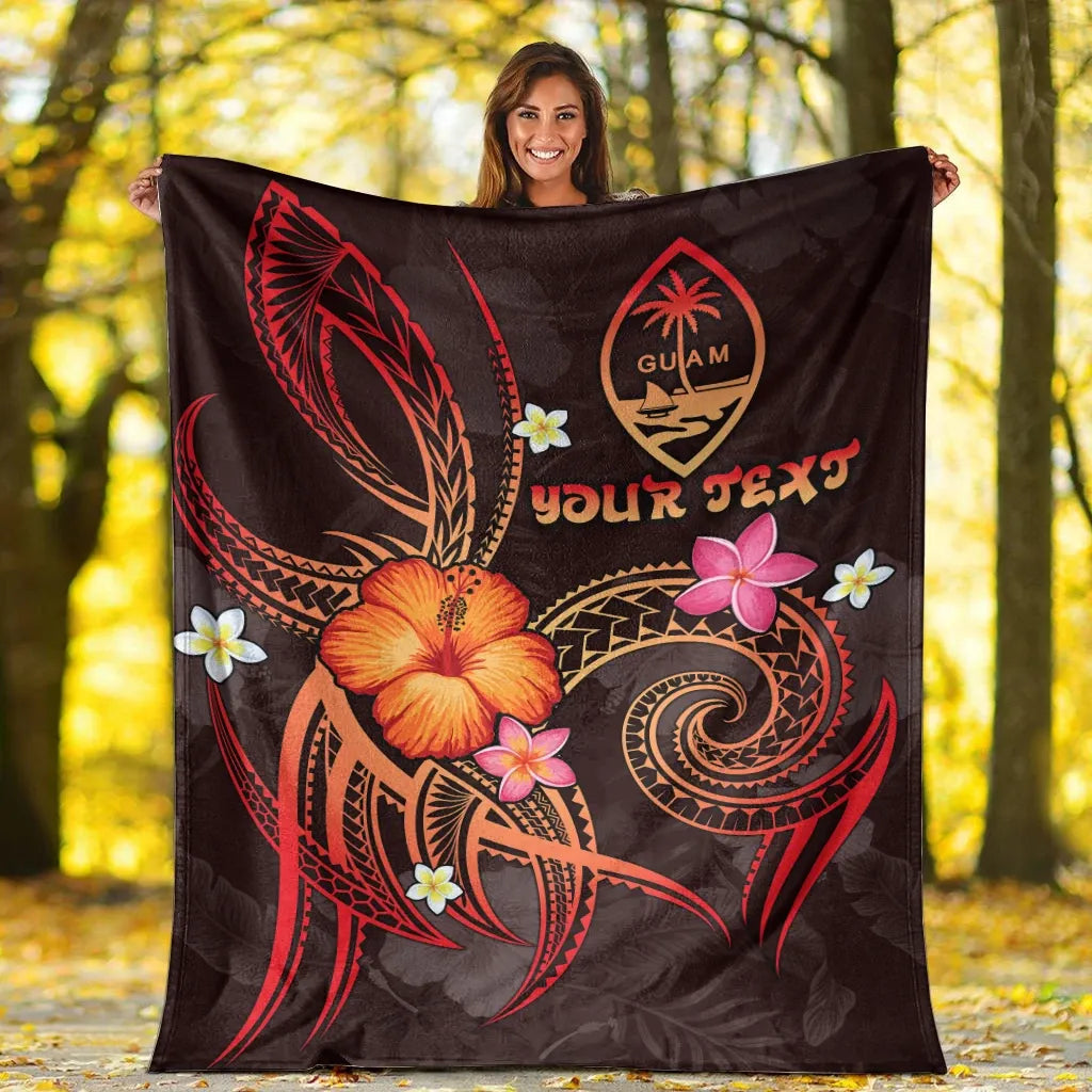 Guam Polynesian Personalised Premium Blanket - Legend of Guam (Red)-Myprintsy