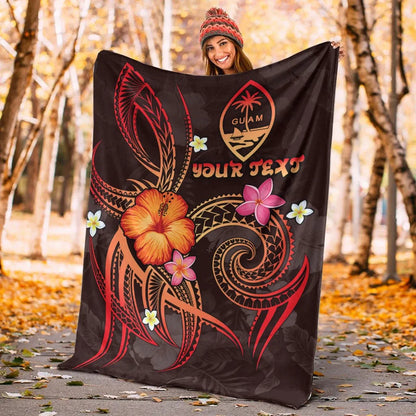 Guam Polynesian Personalised Premium Blanket - Legend of Guam (Red)-Myprintsy
