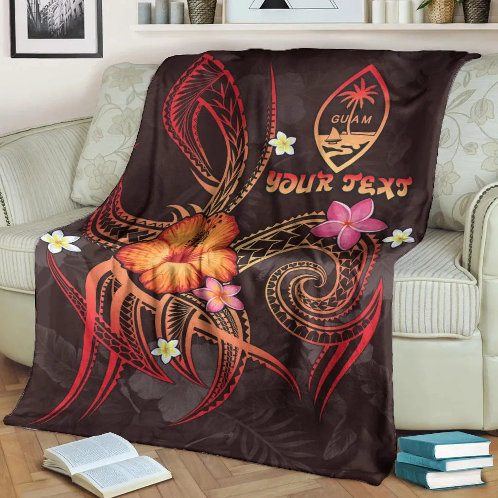 Guam Polynesian Personalised Premium Blanket - Legend of Guam (Red)-Myprintsy