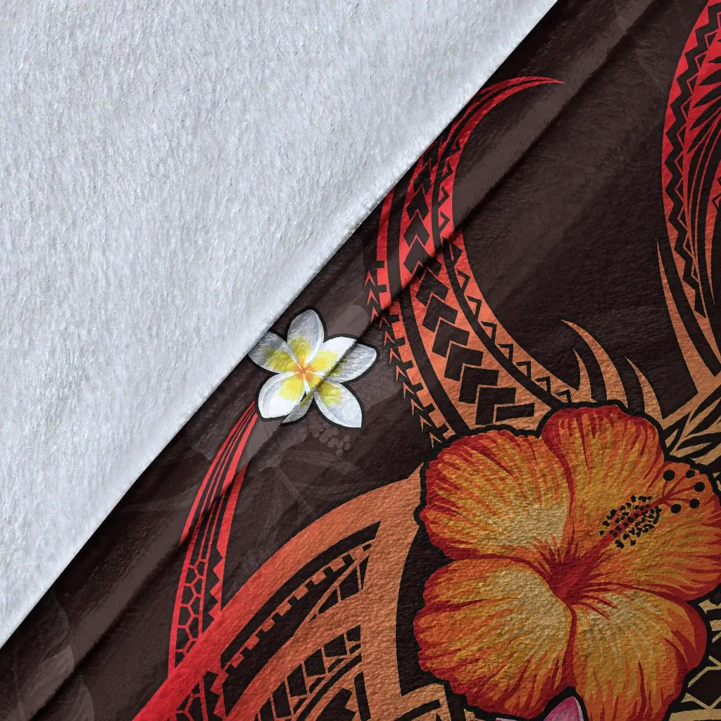 Guam Polynesian Personalised Premium Blanket - Legend of Guam (Red)-Myprintsy