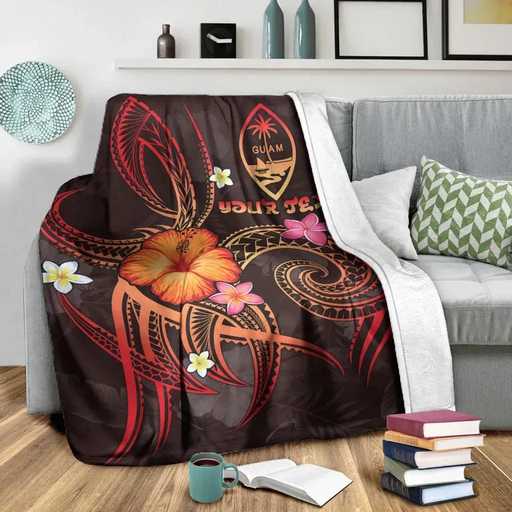Guam Polynesian Personalised Premium Blanket - Legend of Guam (Red)-Myprintsy