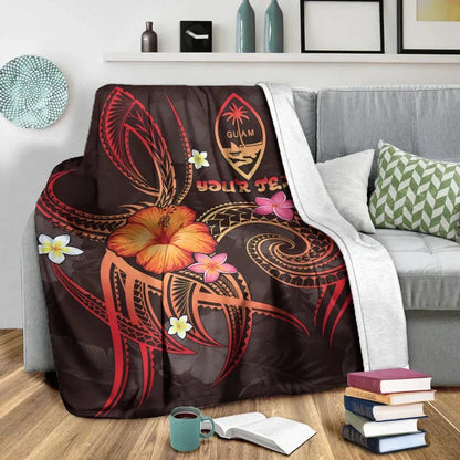 Guam Polynesian Personalised Premium Blanket - Legend of Guam (Red)-Myprintsy
