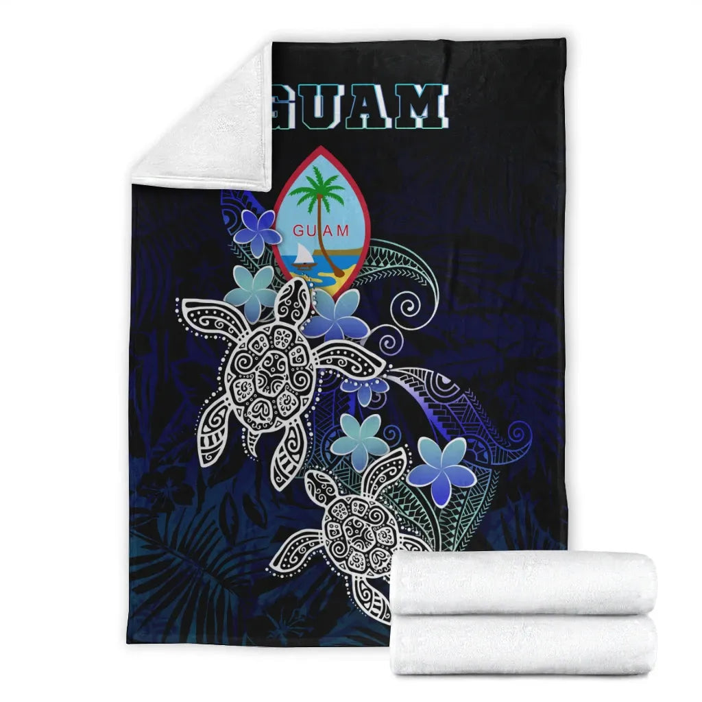 Guam Polynesian Premium Blanket - Blue Turtle Couple-Myprintsy