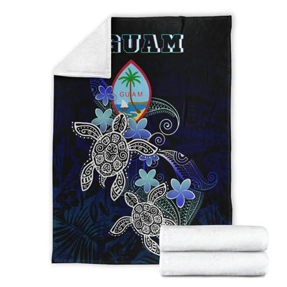 Guam Polynesian Premium Blanket - Blue Turtle Couple-Myprintsy