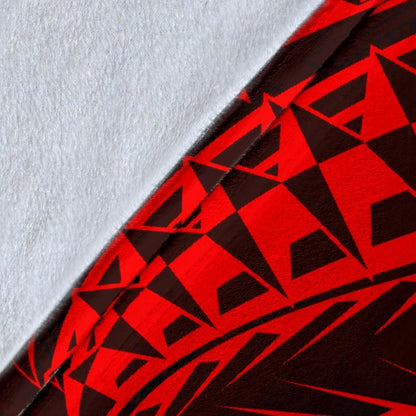 Guam Polynesian Premium Blanket - Red Shark Polynesian Tattoo-Myprintsy