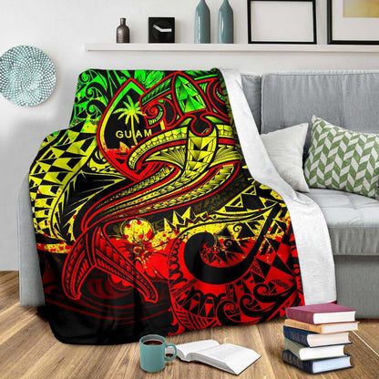 Guam Polynesian Premium Blanket - Reggae Shark Polynesian Tattoo-Myprintsy