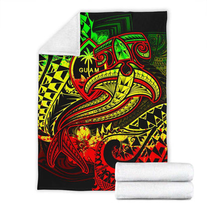 Guam Polynesian Premium Blanket - Reggae Shark Polynesian Tattoo-Myprintsy