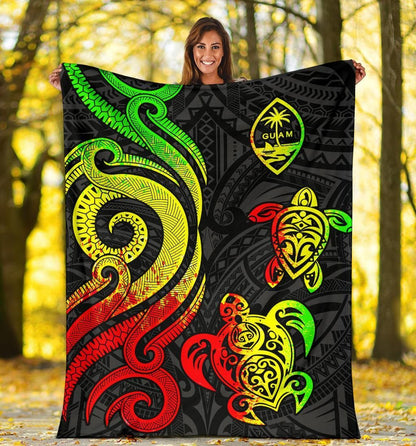 Guam Polynesian Premium Blanket - Reggae Tentacle Turtle-Myprintsy