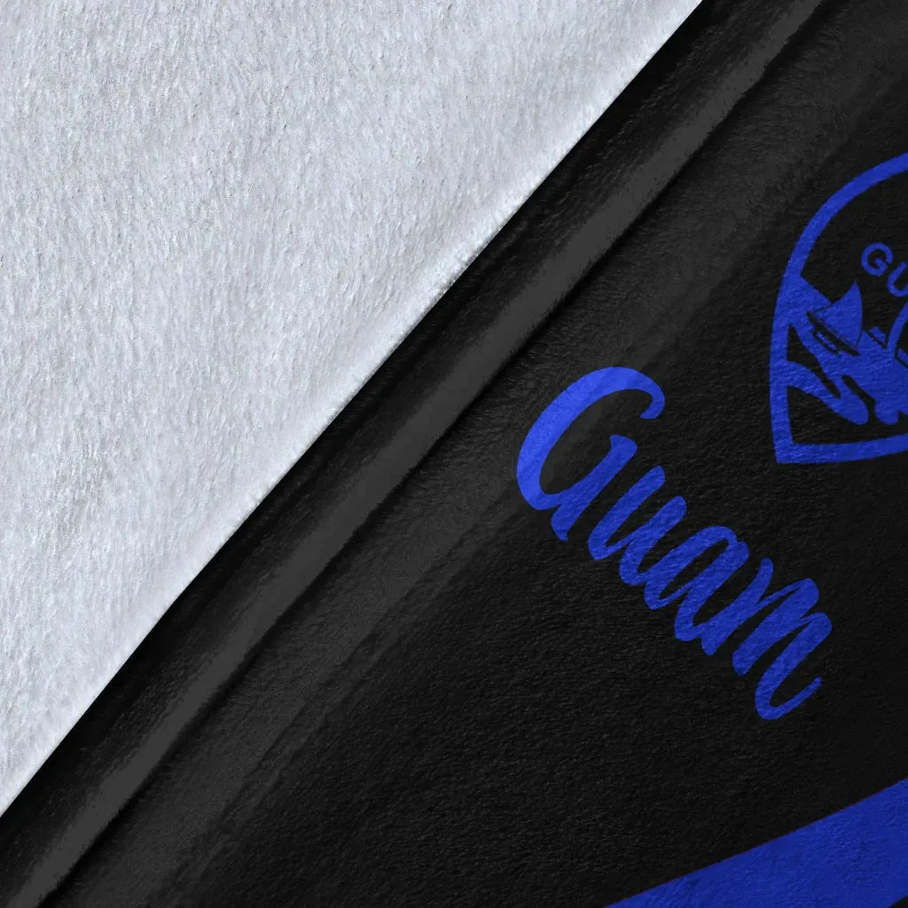 Guam Premium Blanket - Blue Polynesian Tentacle Tribal Pattern-Myprintsy