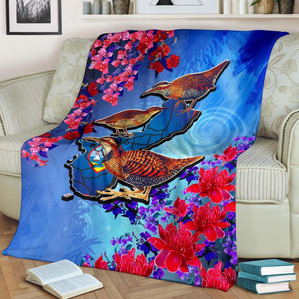 Guam Premium Blanket - KoKo Bird With Map-Myprintsy