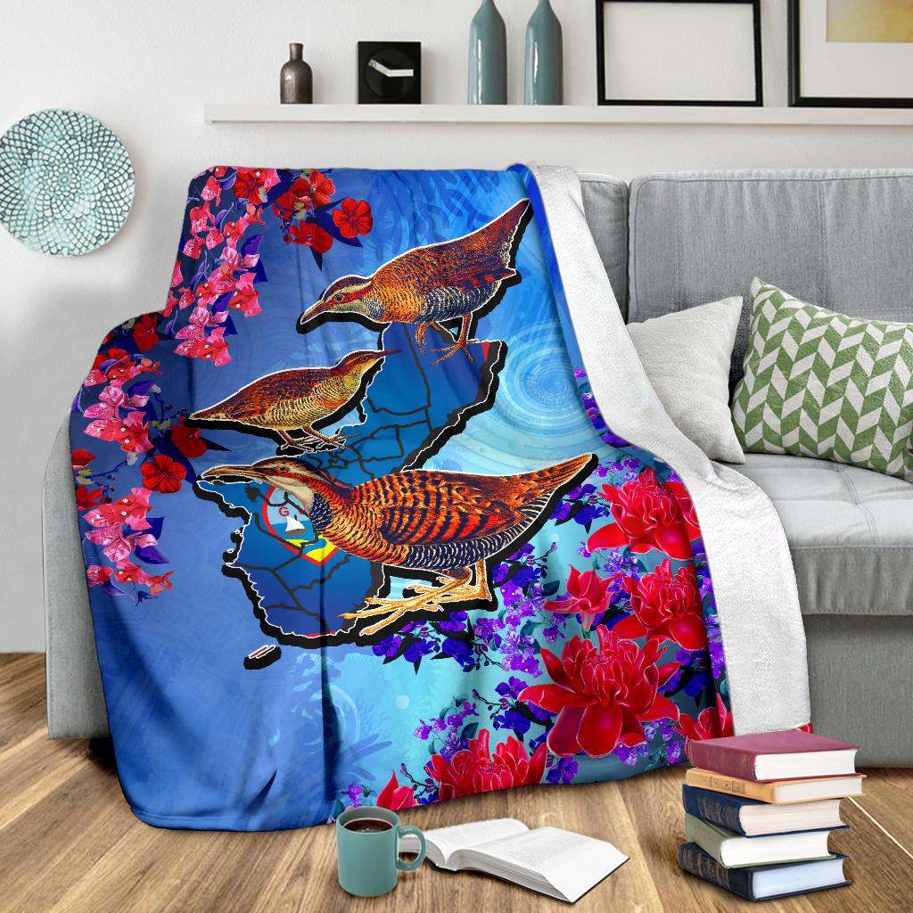 Guam Premium Blanket - KoKo Bird With Map-Myprintsy