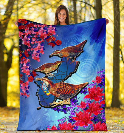 Guam Premium Blanket - KoKo Bird With Map-Myprintsy