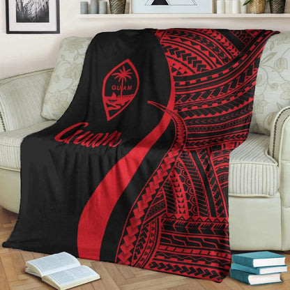 Guam Premium Blanket - Red Polynesian Tentacle Tribal Pattern-Myprintsy
