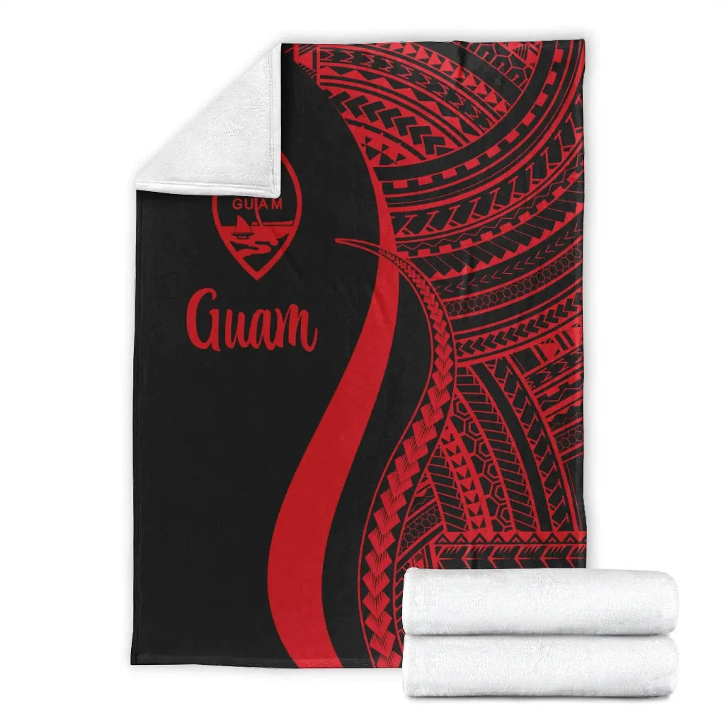 Guam Premium Blanket - Red Polynesian Tentacle Tribal Pattern-Myprintsy