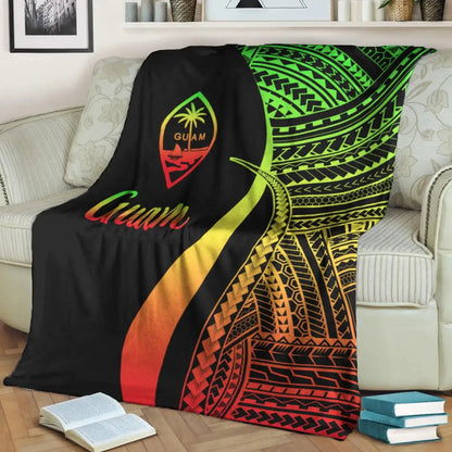 Guam Premium Blanket - Reggae Polynesian Tentacle Tribal Pattern-Myprintsy