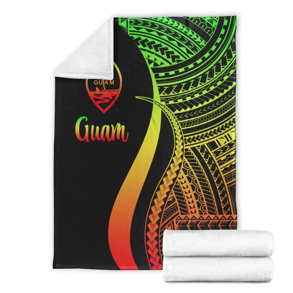 Guam Premium Blanket - Reggae Polynesian Tentacle Tribal Pattern-Myprintsy
