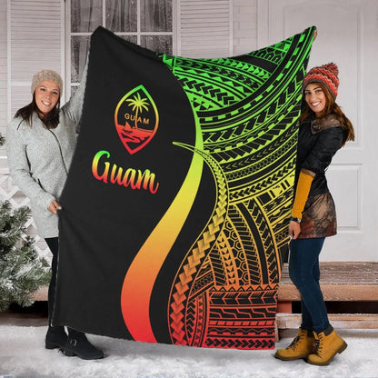 Guam Premium Blanket - Reggae Polynesian Tentacle Tribal Pattern-Myprintsy