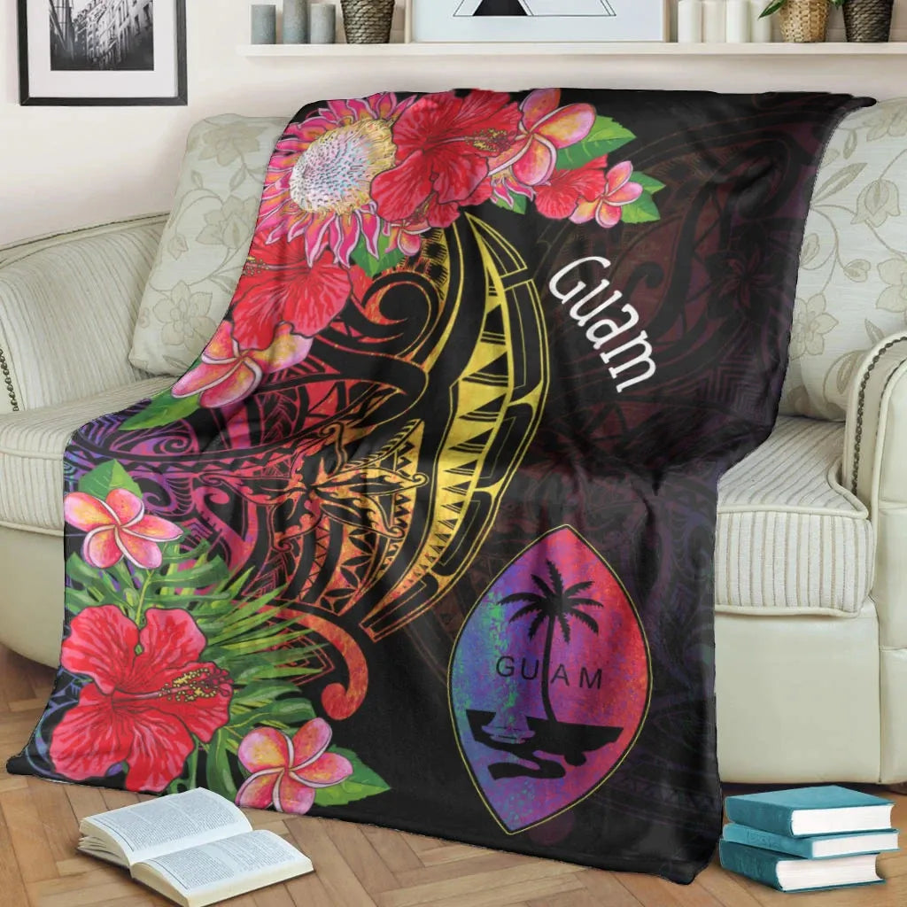 Guam Premium Blanket - Tropical Hippie Style-Myprintsy