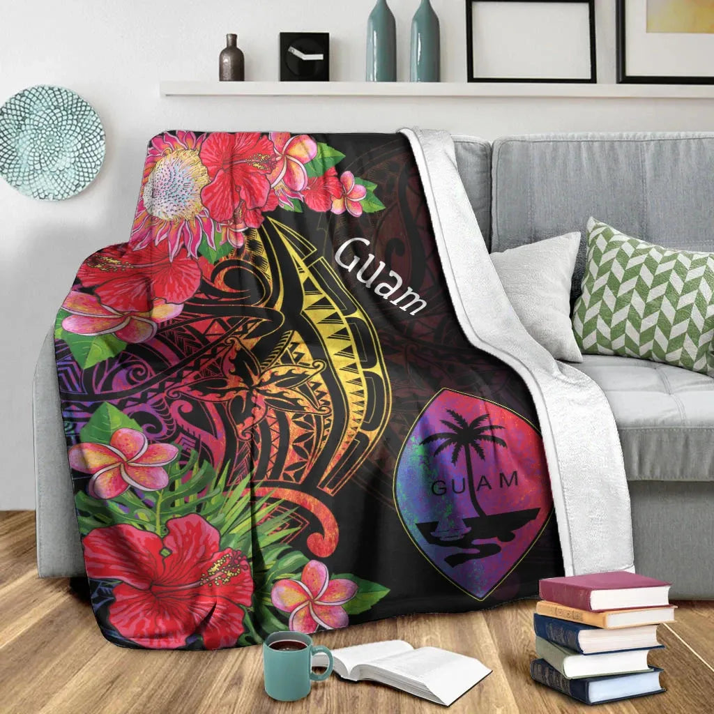 Guam Premium Blanket - Tropical Hippie Style-Myprintsy