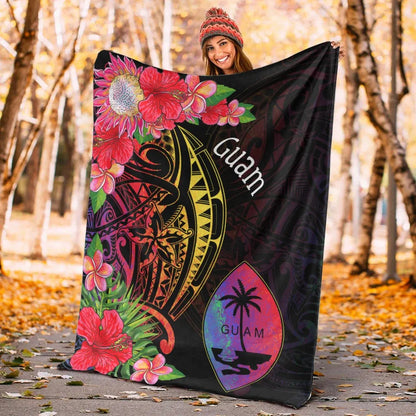 Guam Premium Blanket - Tropical Hippie Style-Myprintsy