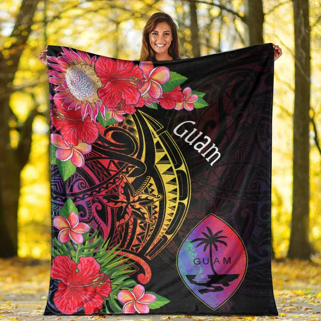 Guam Premium Blanket - Tropical Hippie Style-Myprintsy