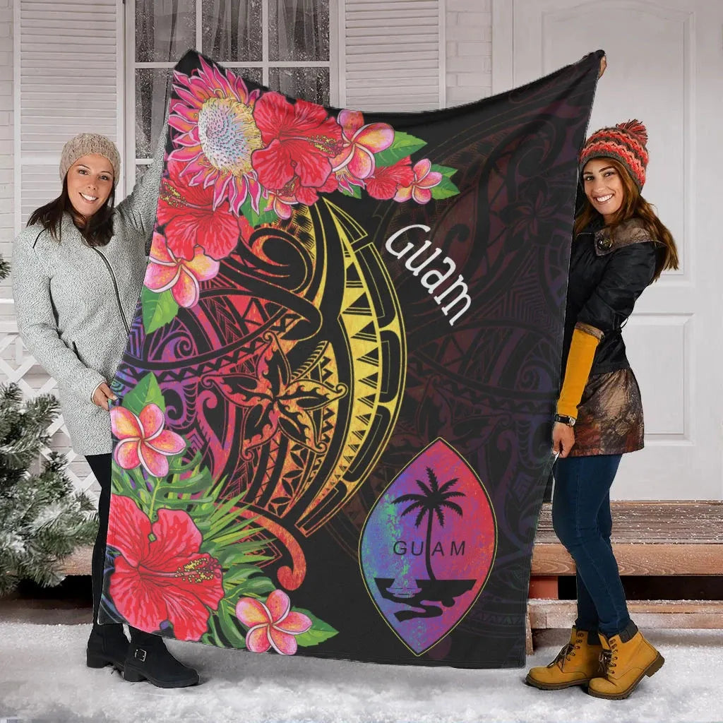 Guam Premium Blanket - Tropical Hippie Style-Myprintsy