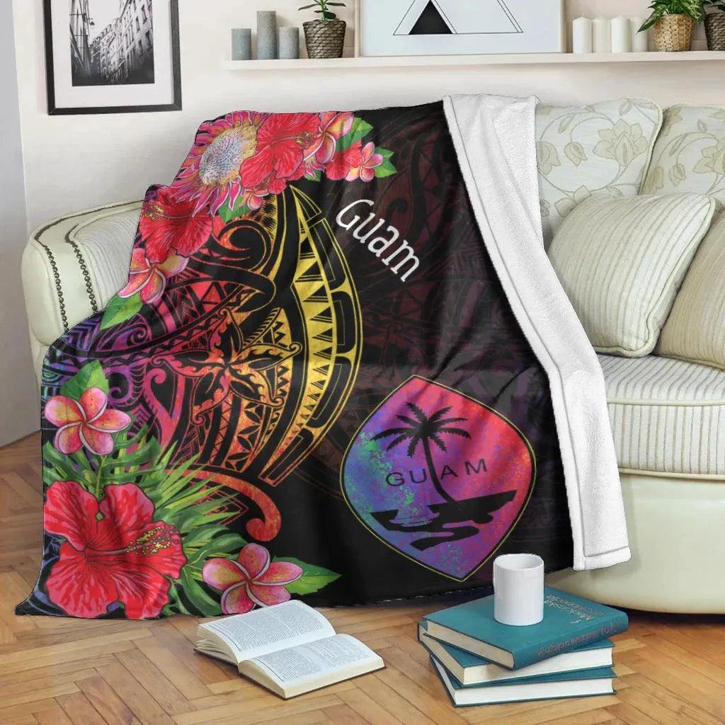Guam Premium Blanket - Tropical Hippie Style-Myprintsy