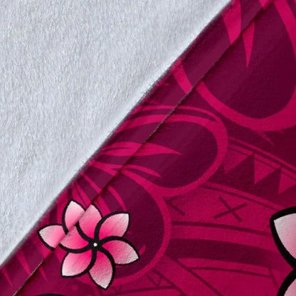 Guam Premium Blanket - Turtle Plumeria (Pink)-Myprintsy