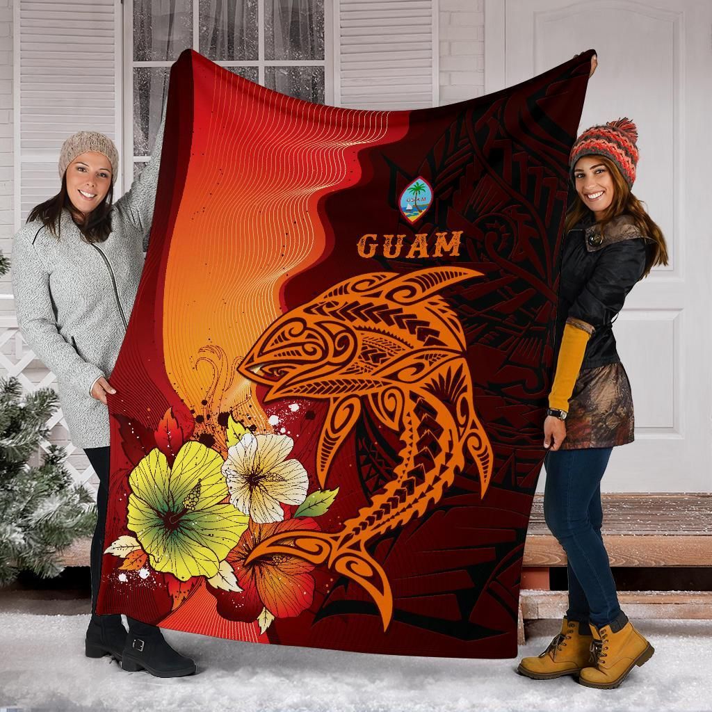 Guam Premium Blankets - Tribal Tuna Fish-Myprintsy