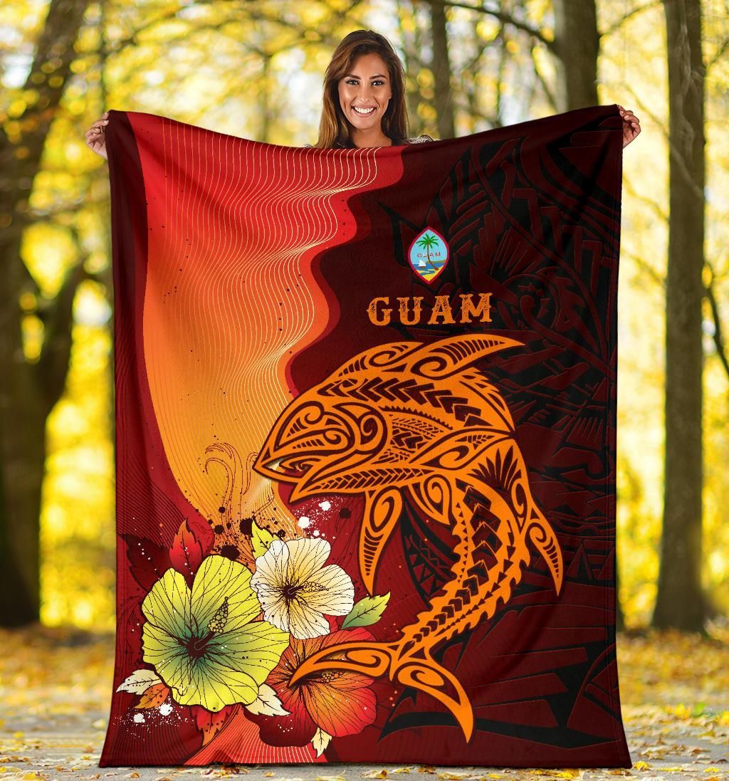 Guam Premium Blankets - Tribal Tuna Fish-Myprintsy