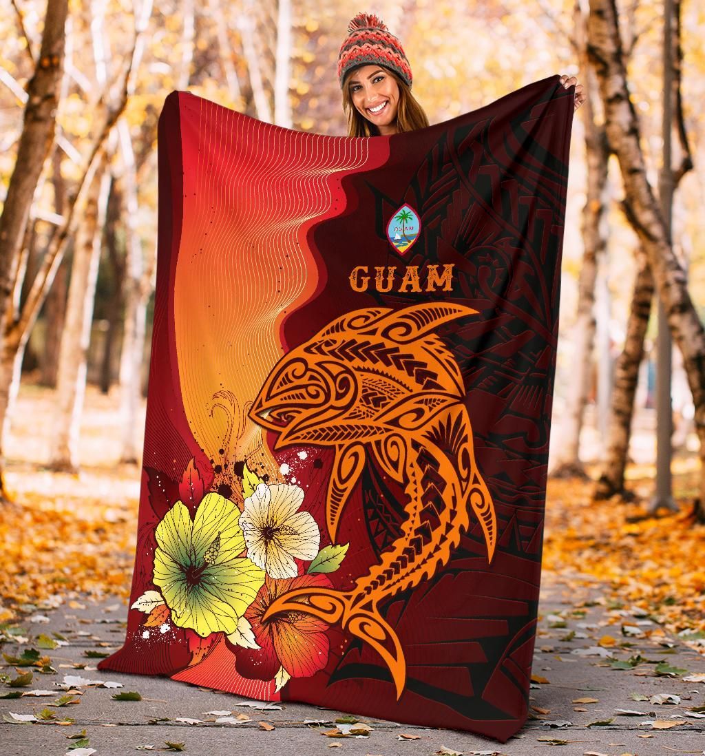 Guam Premium Blankets - Tribal Tuna Fish-Myprintsy