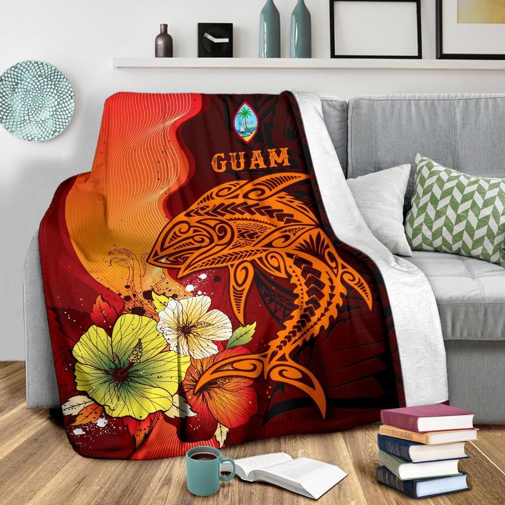 Guam Premium Blankets - Tribal Tuna Fish-Myprintsy