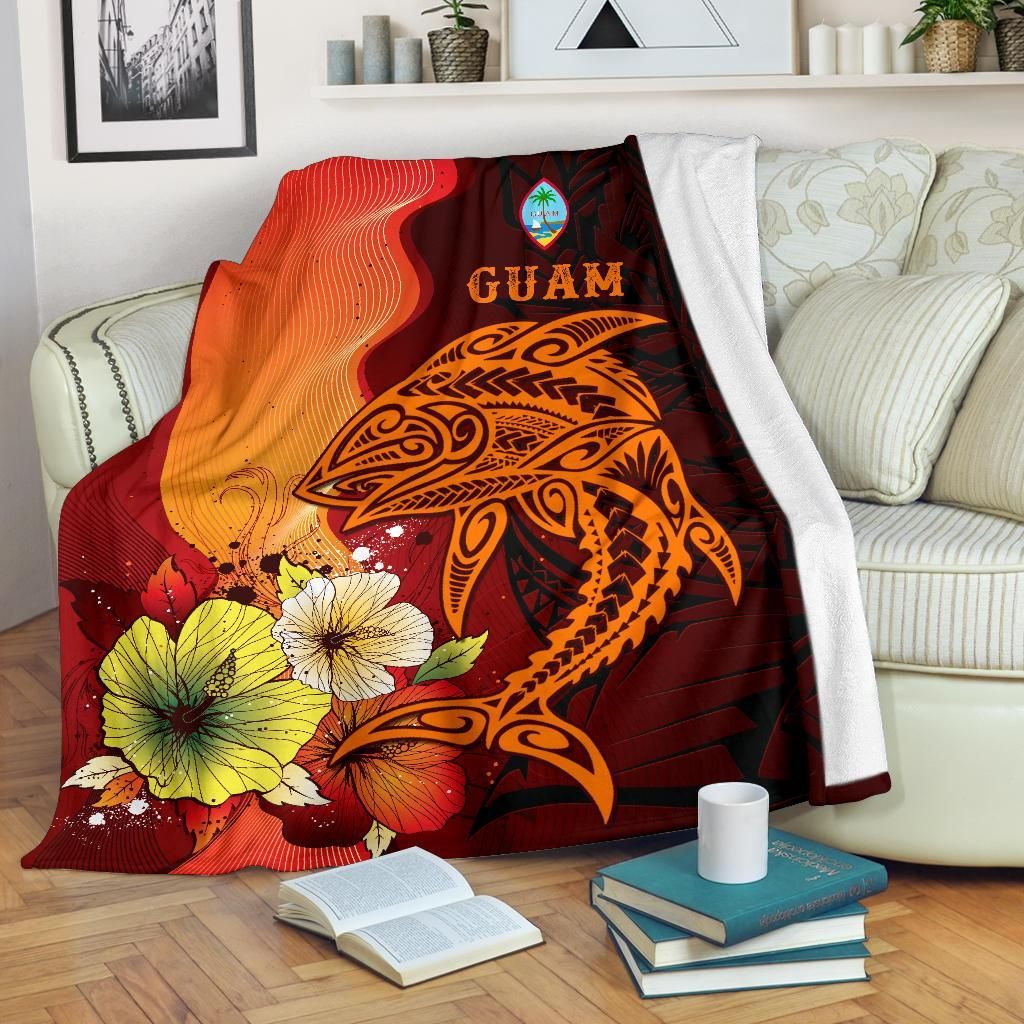 Guam Premium Blankets - Tribal Tuna Fish-Myprintsy