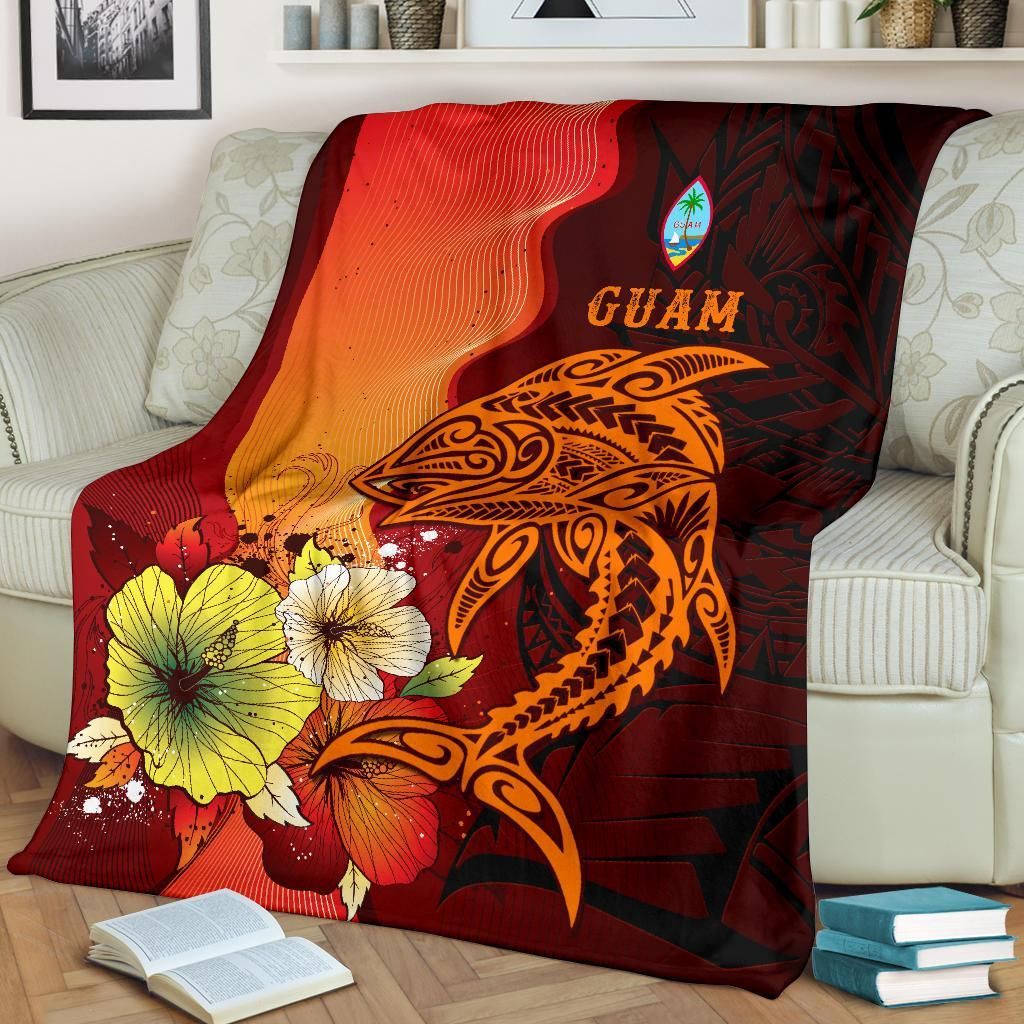 Guam Premium Blankets - Tribal Tuna Fish-Myprintsy