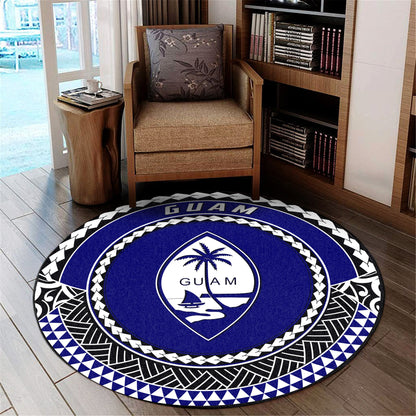 Guam Round Rugs Coat Of Arms Style