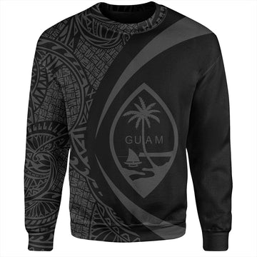 Guam Sweatshirt Coat Of Arm Lauhala Gray Circle-Myprintsy