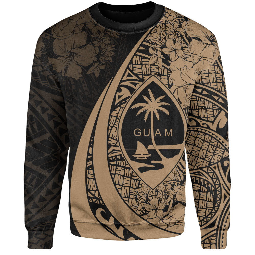 Guam Sweatshirt Custom Hibiscus Flower Symbols Style-Myprintsy