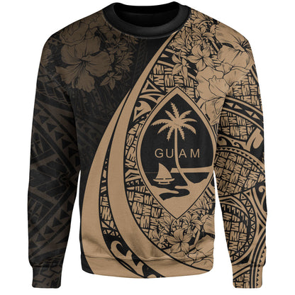 Guam Sweatshirt Custom Hibiscus Flower Symbols Style-Myprintsy