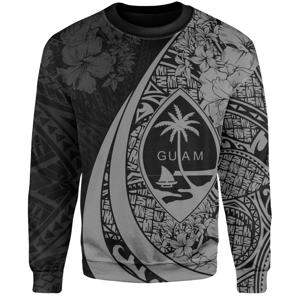 Guam Sweatshirt Custom Hibiscus Flower Symbols Style-Myprintsy