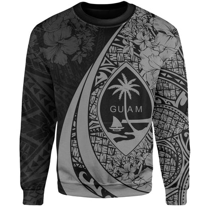 Guam Sweatshirt Custom Hibiscus Flower Symbols Style-Myprintsy