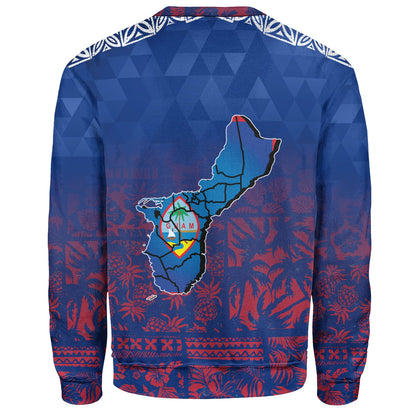 Guam Sweatshirt Guam Hafa Adai Tropical Pattern-Myprintsy